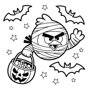 Desenho do Angry Bird Halloween para Colorir