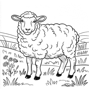 Desenho do Animal Ovelha para Colorir