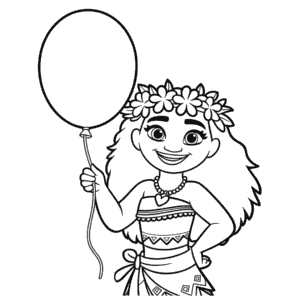 Desenho do Aniversário da Moana para Colorir