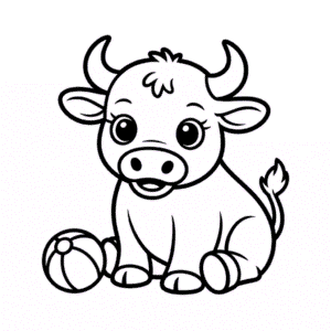 Desenho do Bebê Touro para Colorir