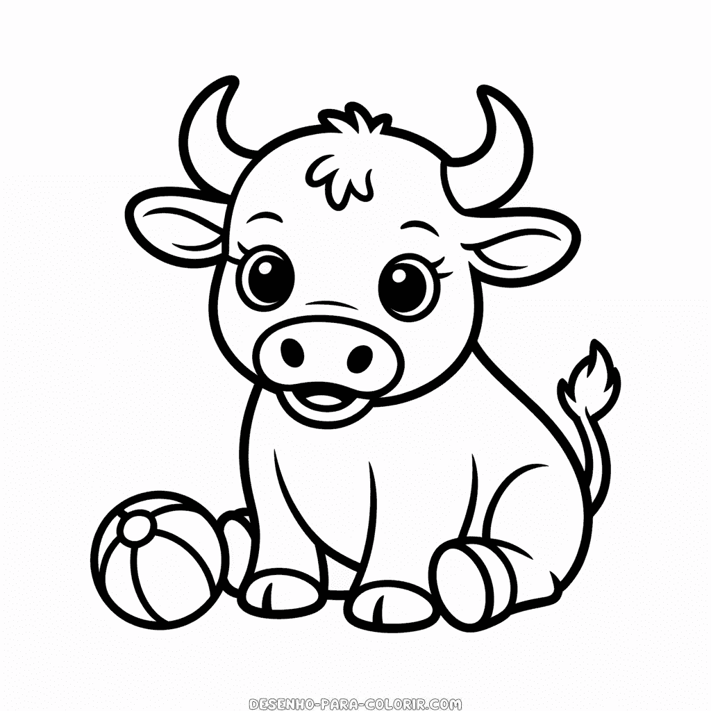 Desenho do Bebê Touro para Colorir