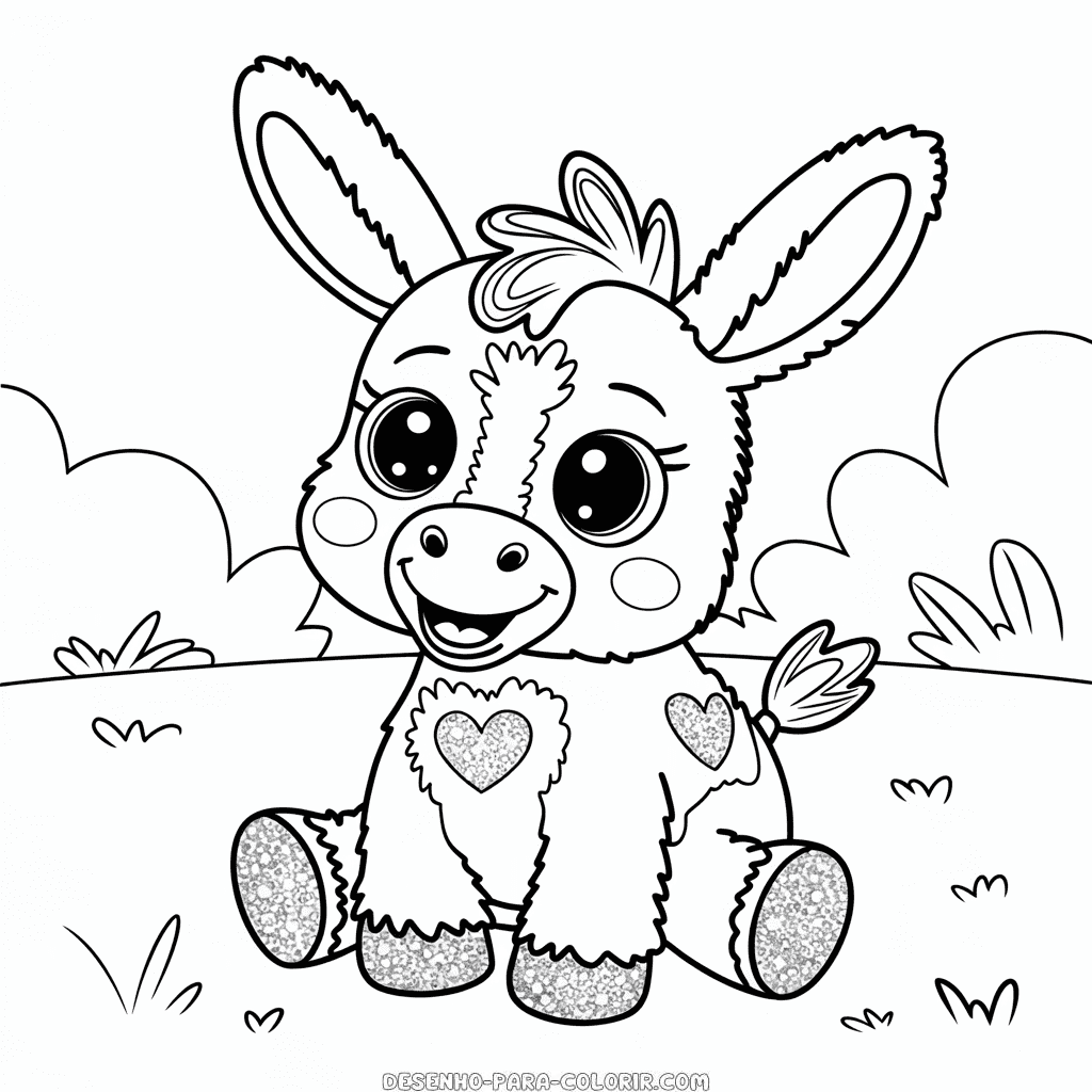 Desenho do Burro Beanie Boo para Colorir