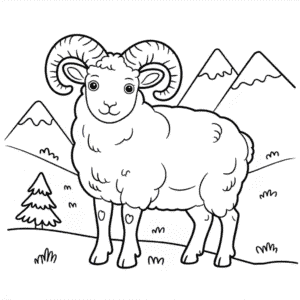 Desenho do Carneiro-Dall para Colorir