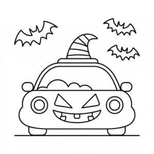 Desenho do Carro de Halloween para Colorir