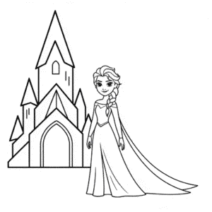 Desenho do Castelo da Elsa para Colorir