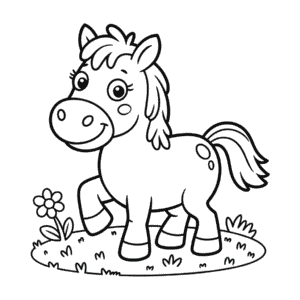 Desenho do Cavalo de Desenho Animado para Colorir