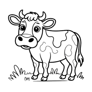 Desenho do Contorno de uma Vaca para Colorir