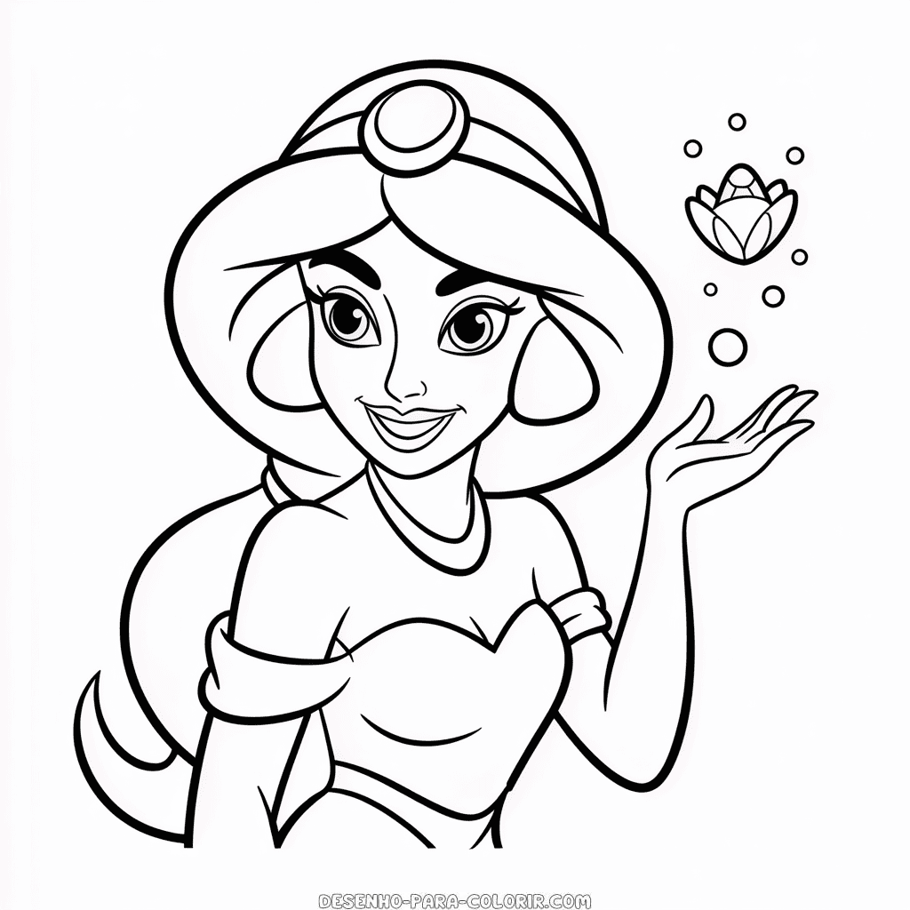 Desenho do Disney Jasmine para Colorir