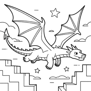 Desenho do Dragão Minecraft para Colorir