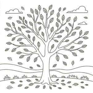 Desenho do Início do Outono para Colorir