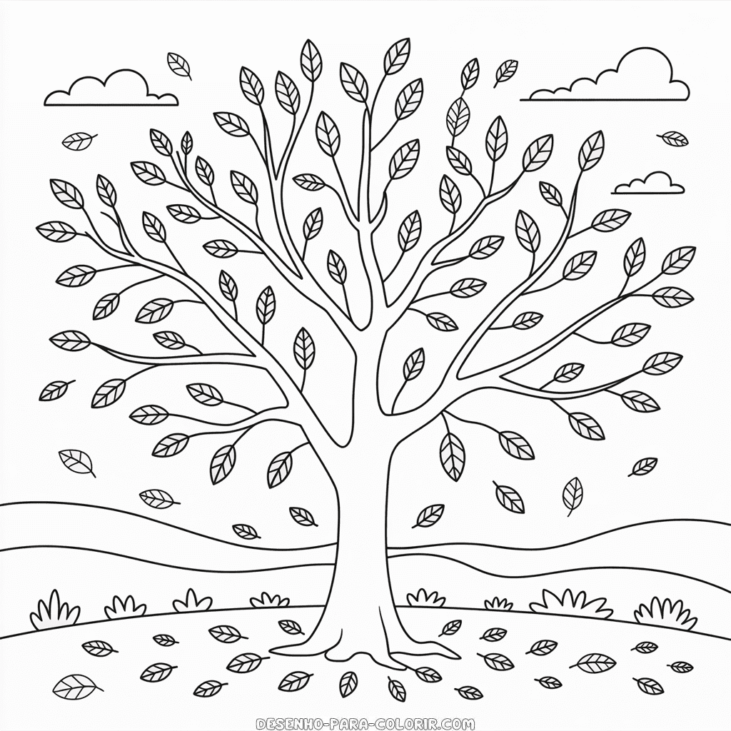 Desenho do Início do Outono para Colorir