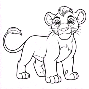 Desenho do Kovu do O Rei Leão para Colorir