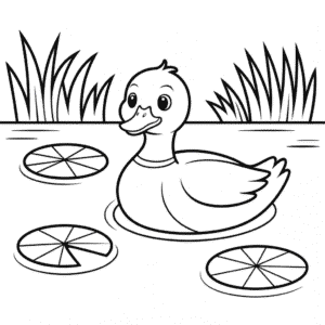 Desenho do Lago dos Patos para Colorir