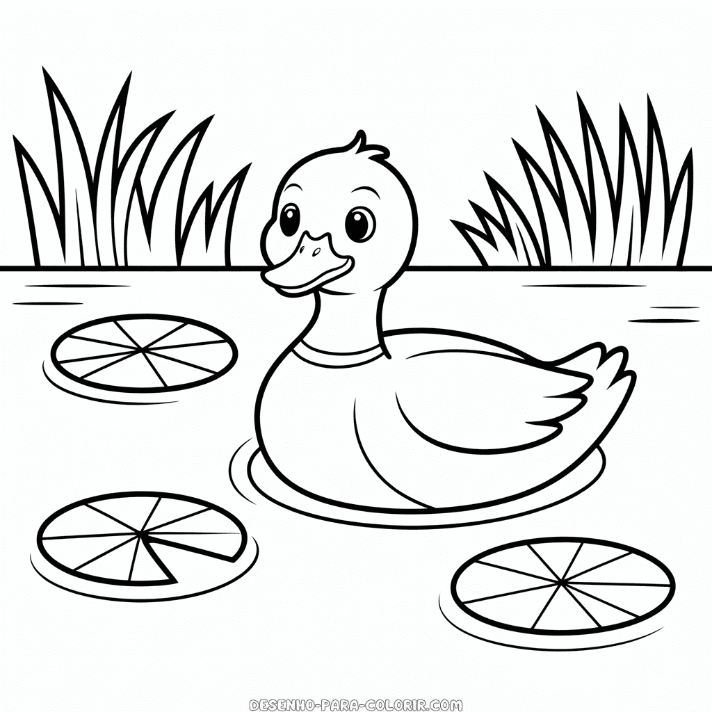 Desenho do Lago dos Patos para Colorir