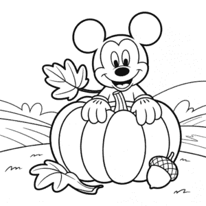 Desenho do Mickey de Outono para Colorir