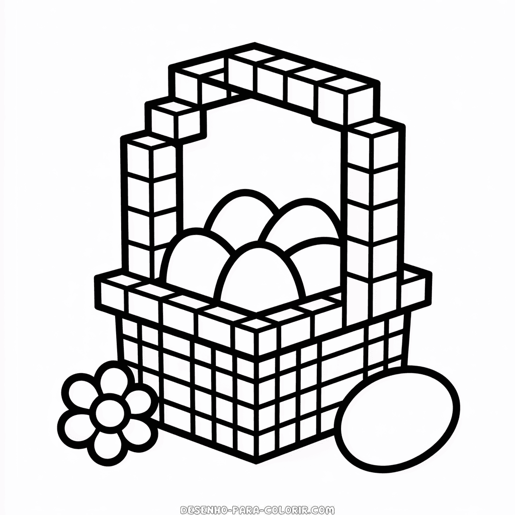 Desenho do Minecraft de Páscoa para Colorir