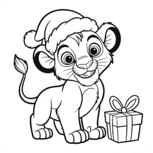 Desenho do O Rei Leão Natal para Colorir