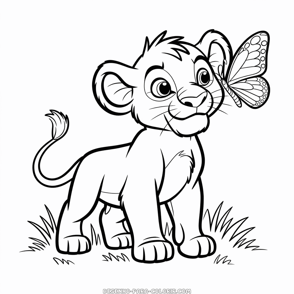 Desenho do O Rei Leão para Colorir Imprimível