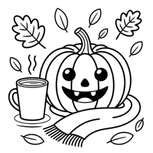 Desenho do Outono Fofo Estético para Colorir