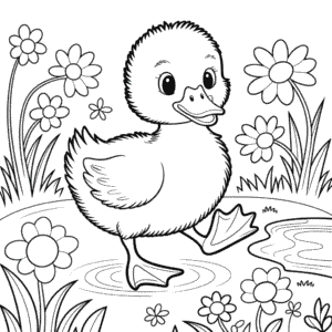 Desenho do Patinho Bebê para Colorir