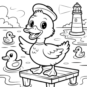Desenho do Pato de Desenho Animado para Colorir