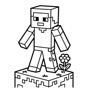 Desenho do Personagem Minecraft para Colorir