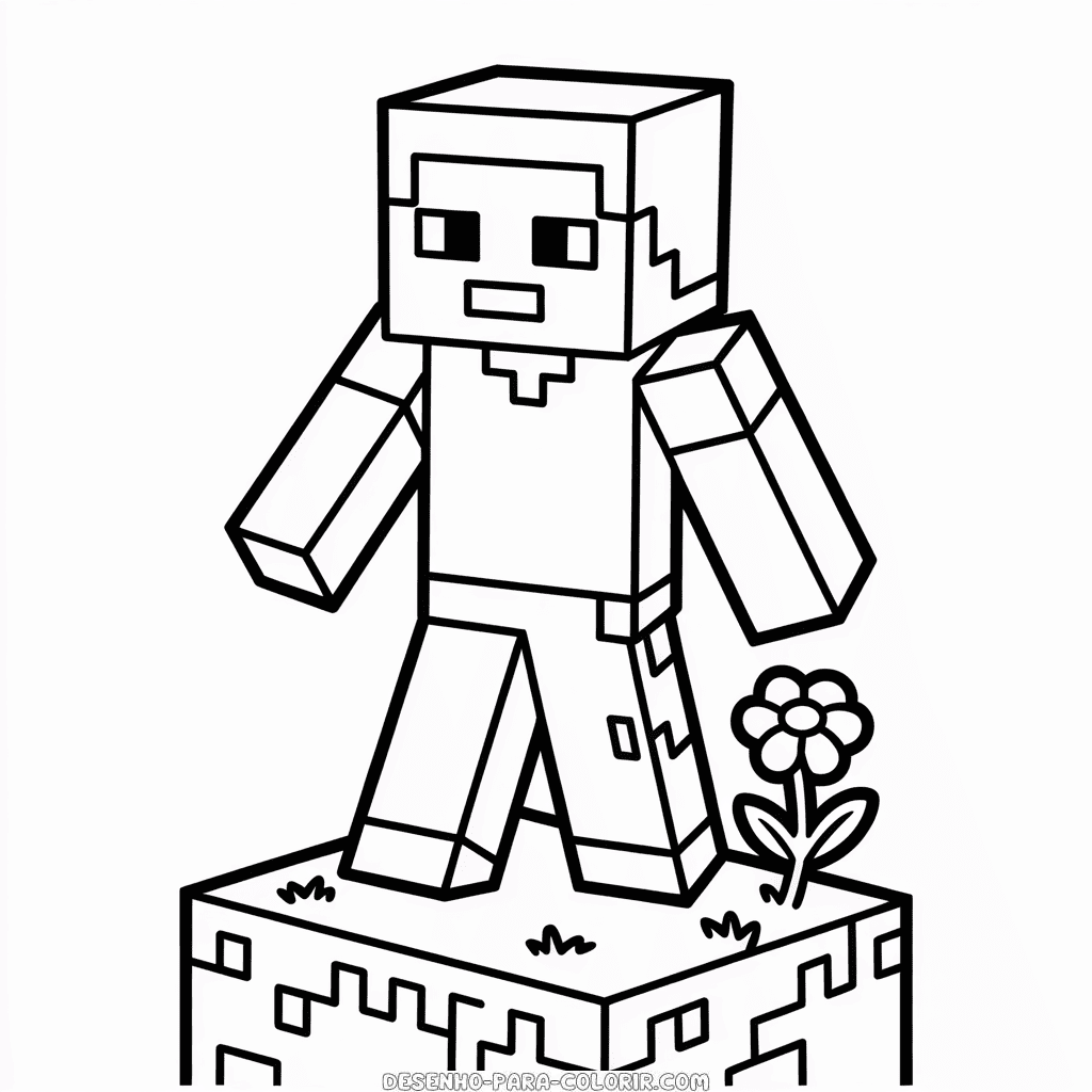 Desenho do Personagem Minecraft para Colorir