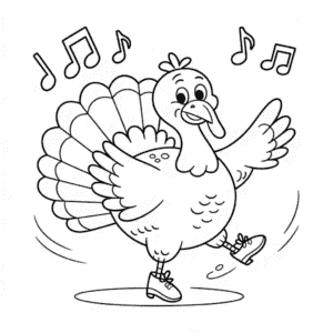 Desenho do Peru Dançante para Colorir