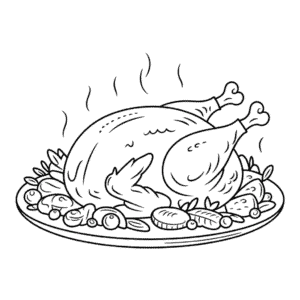 Desenho do Peru de Ação de Graças para Colorir