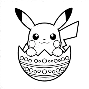 Desenho do Pikachu da Páscoa para Colorir