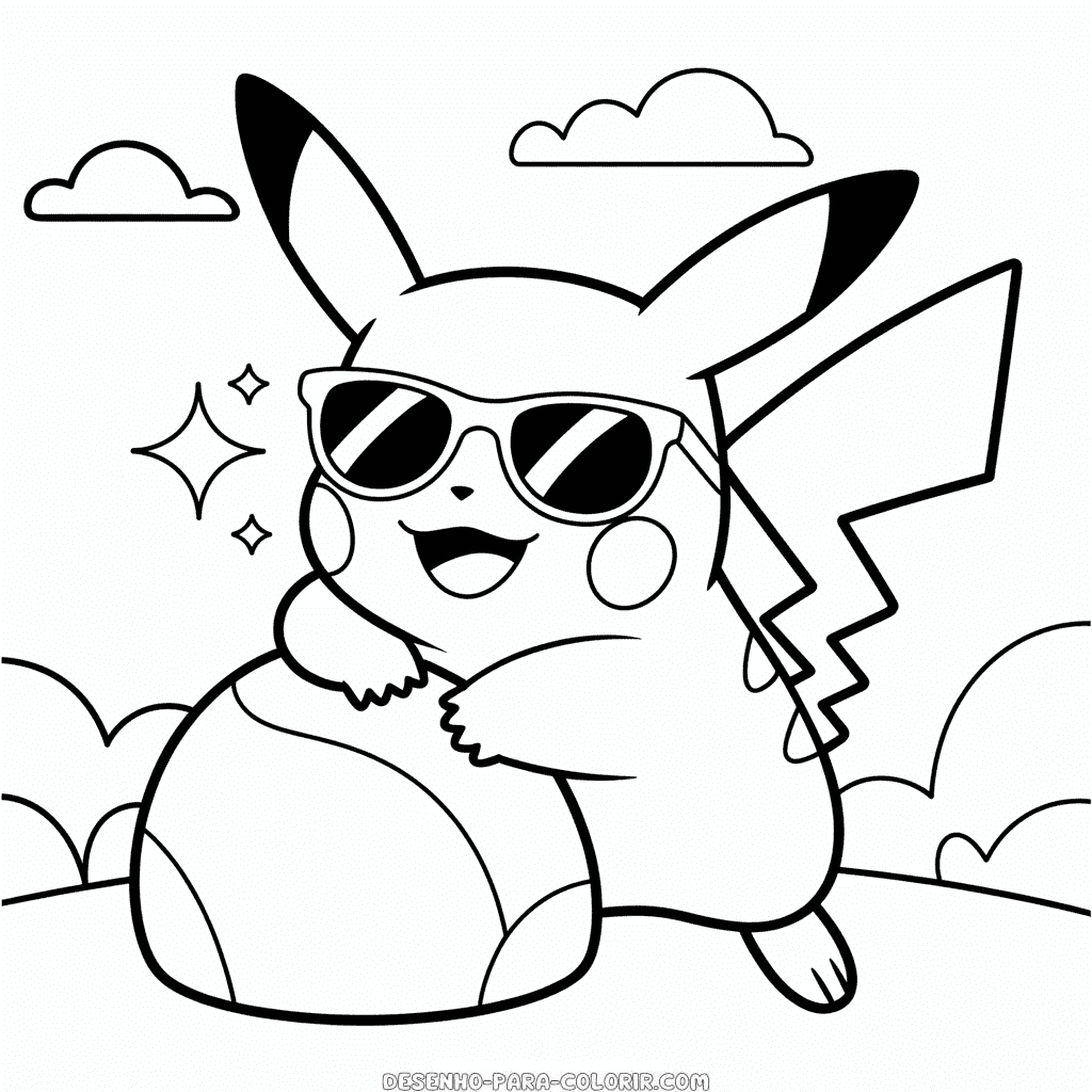 Desenho do Pikachu Legal para Colorir