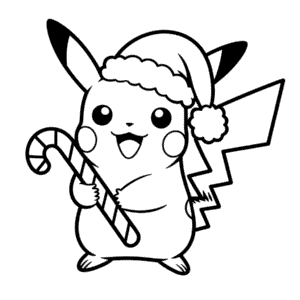 Desenho do Pikachu Natalino para Colorir