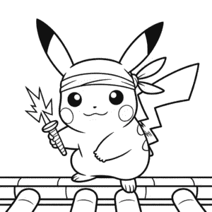 Desenho do Pikachu Ninja para Colorir