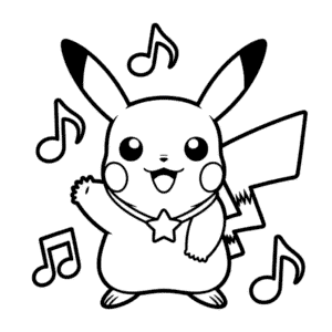 Desenho do Pikachu Pop Star para Colorir