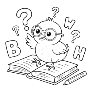 Desenho do Pintinho Aprendendo para Colorir