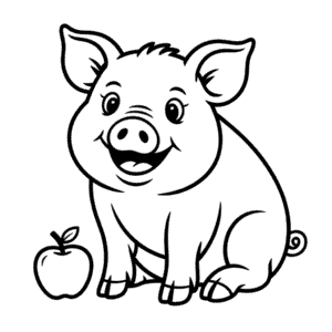 Desenho do Porco Adulto para Colorir