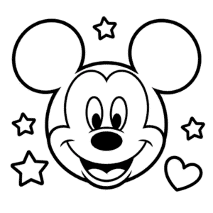 Desenho do Rosto do Mickey Mouse para Colorir