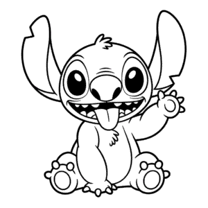 Desenho do Stitch Feliz para Colorir