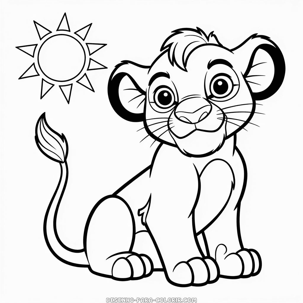 Desenho Gratuito do O Rei Leão para Colorir
