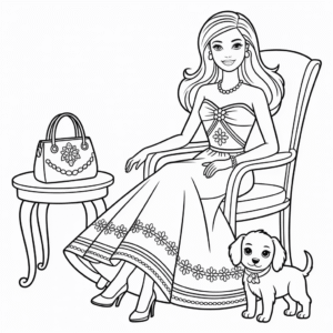 Desenho da Barbie Elegante para Colorir