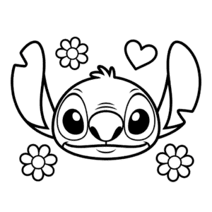 Desenho da Cabeça do Stitch para Colorir