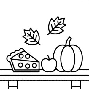 Desenho da Comida de Outono para Colorir