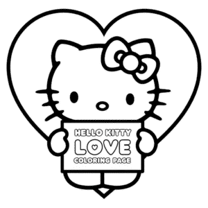 Desenho da Hello Kitty Amor para Colorir