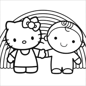 Desenho da Hello Kitty Apaixonada para Colorir