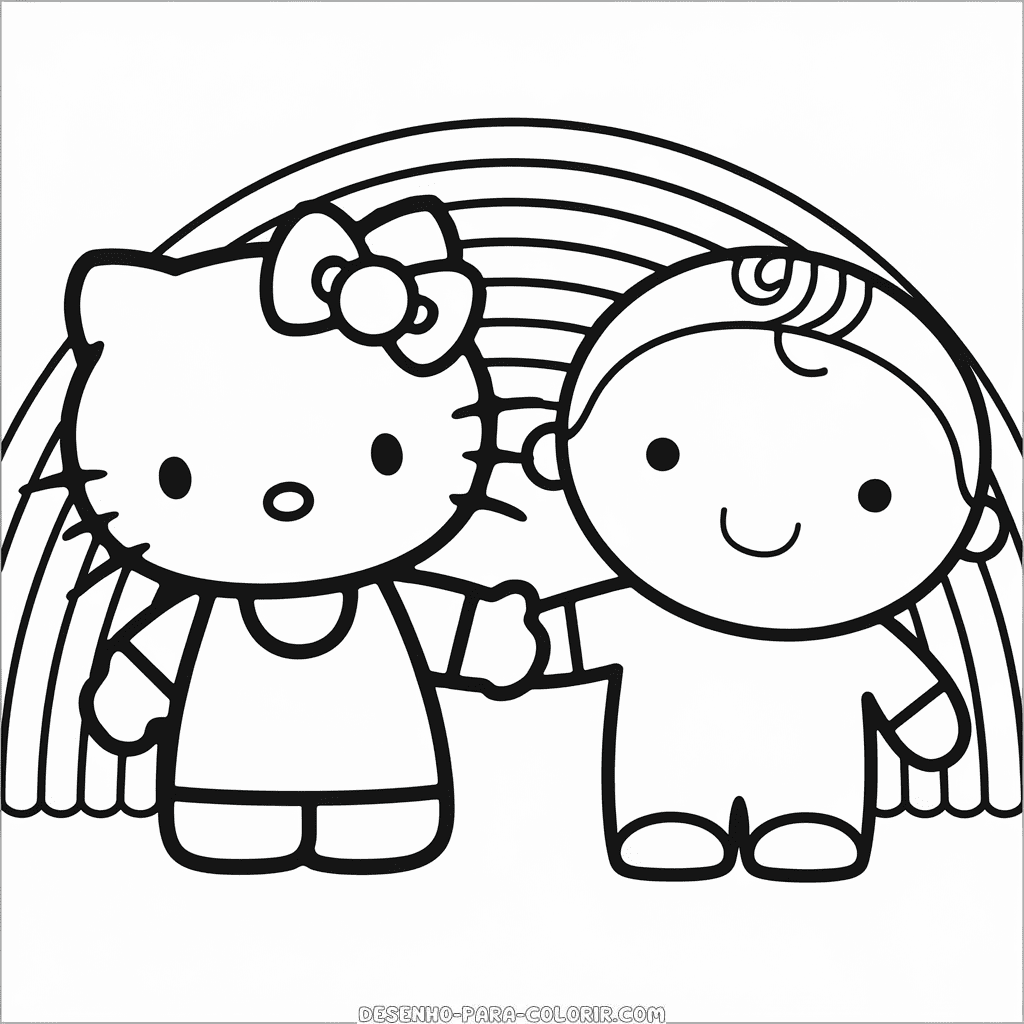Desenho da Hello Kitty Apaixonada para Colorir