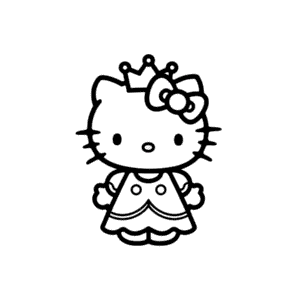 Desenho da Hello Kitty de Vestido para Colorir
