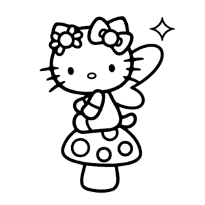 Desenho da Hello Kitty Fada para Colorir
