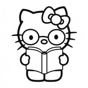 Desenho da Hello Kitty Nerd para Colorir
