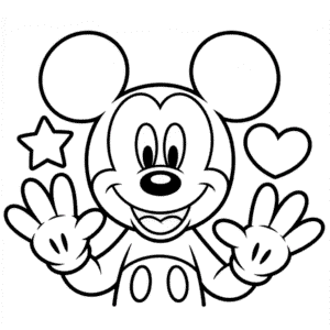 Desenho das Mãos do Mickey Mouse para Colorir