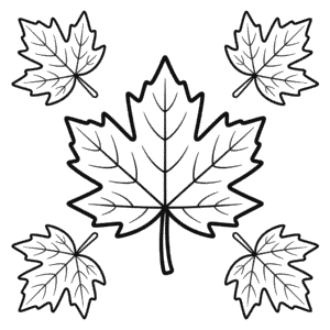 Desenho de Folhas de Outono para Colorir